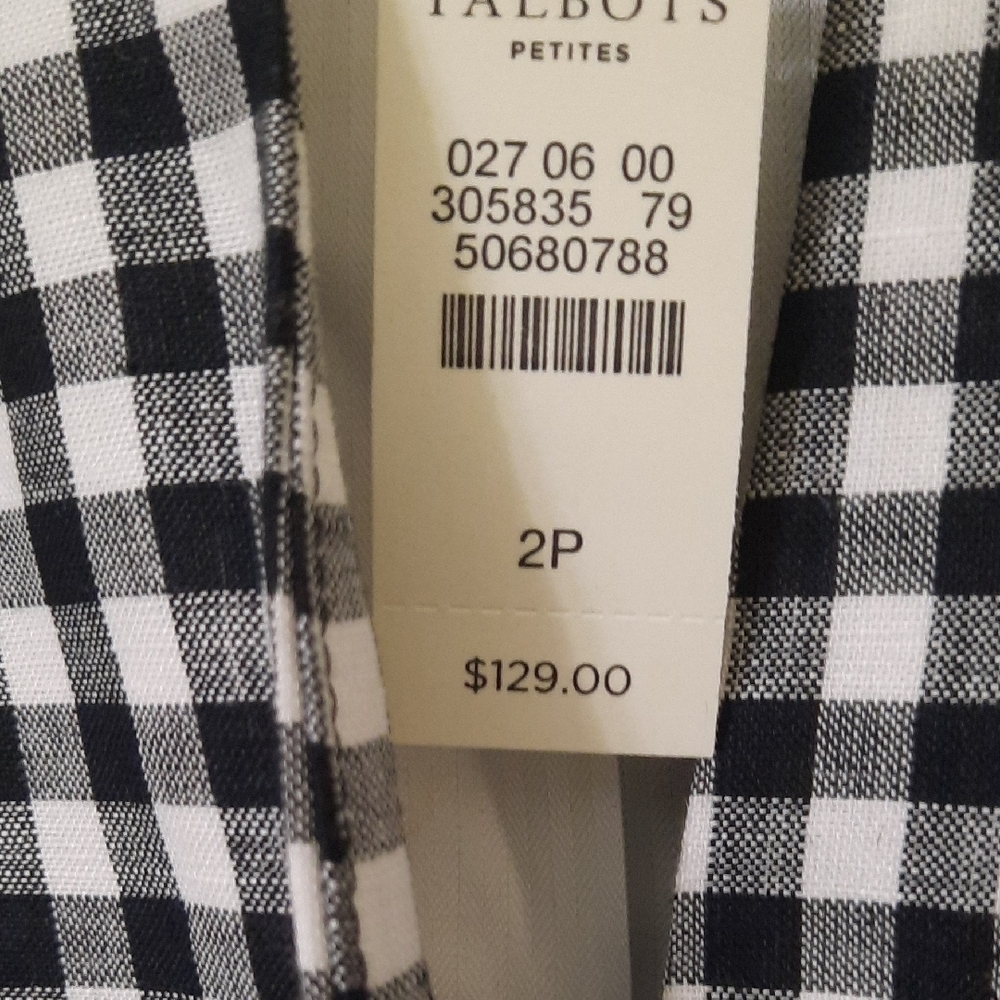 Talbots Classic Black and White Gingham Blazer - Picture 3 of 14
